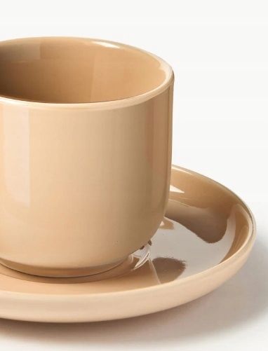 Filiżanka ze spodkiem z porcelany Nessa, 4 szt. 90ml.