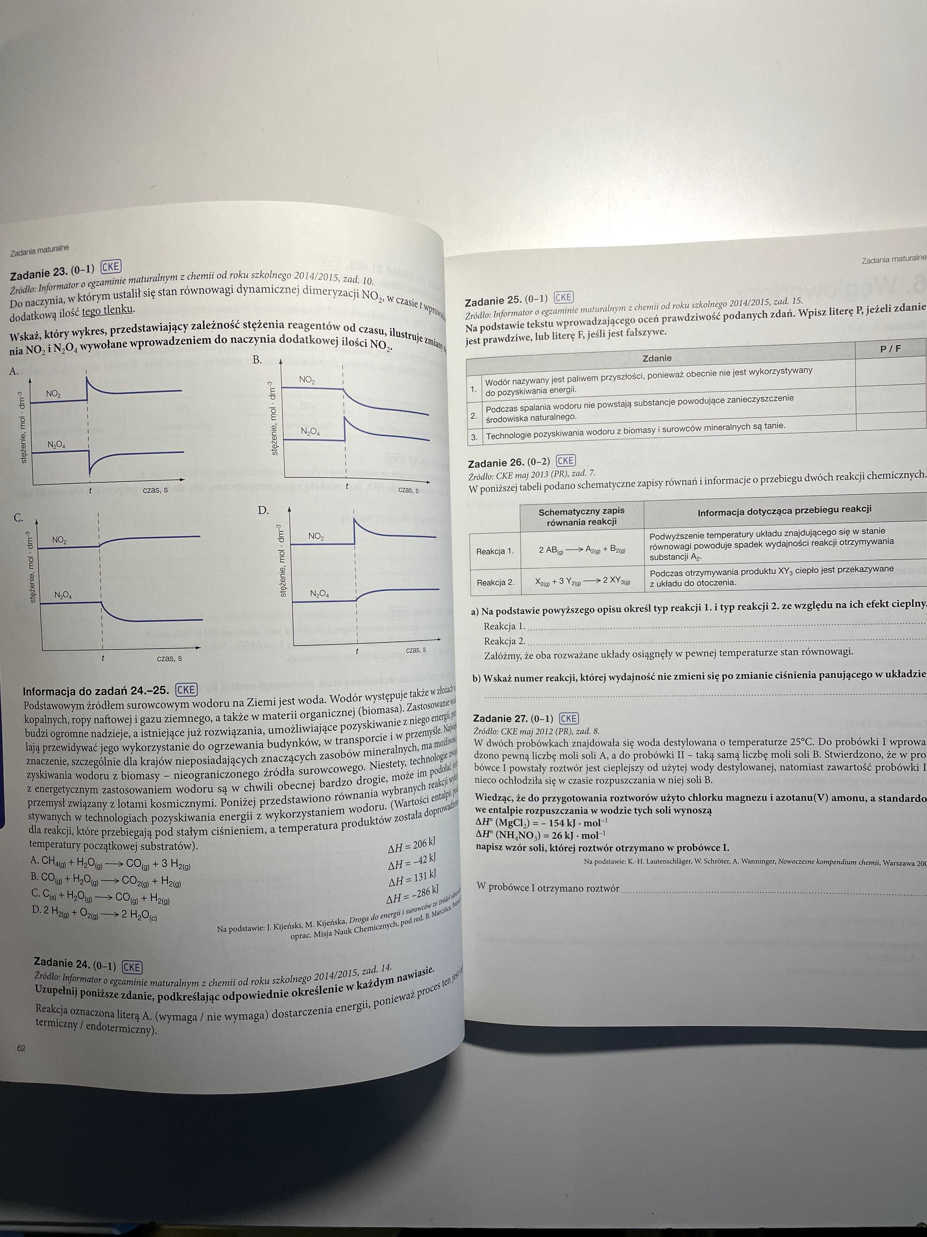 Teraz matura - chemia, zadania i arkusze, nowa era