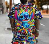 Stitch komplet koszulka + spodenki szorty Męskie rozmiar od M do XXXL