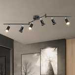 Dehobo LED Reflektor Sufitowy Salon - Lampa Sufitowa 6 Żarówek Czarny