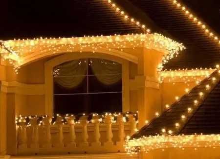 Гірлянда БАХРОМА вулична, 100 Led, 3 м, тепле світло з перехідником