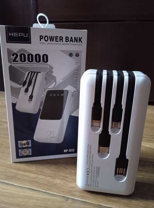 Повербанк hepu hp972 20000mah з кабелями рower bank