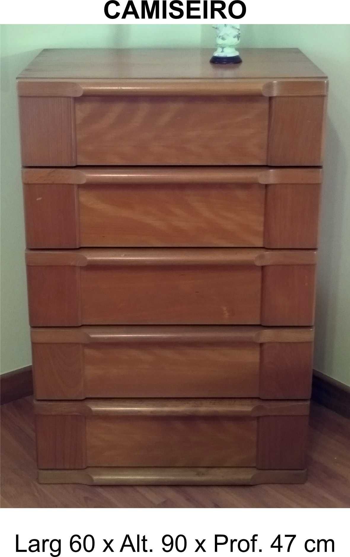 Cama de casal + mesas de cabeceira e 2 cómodas