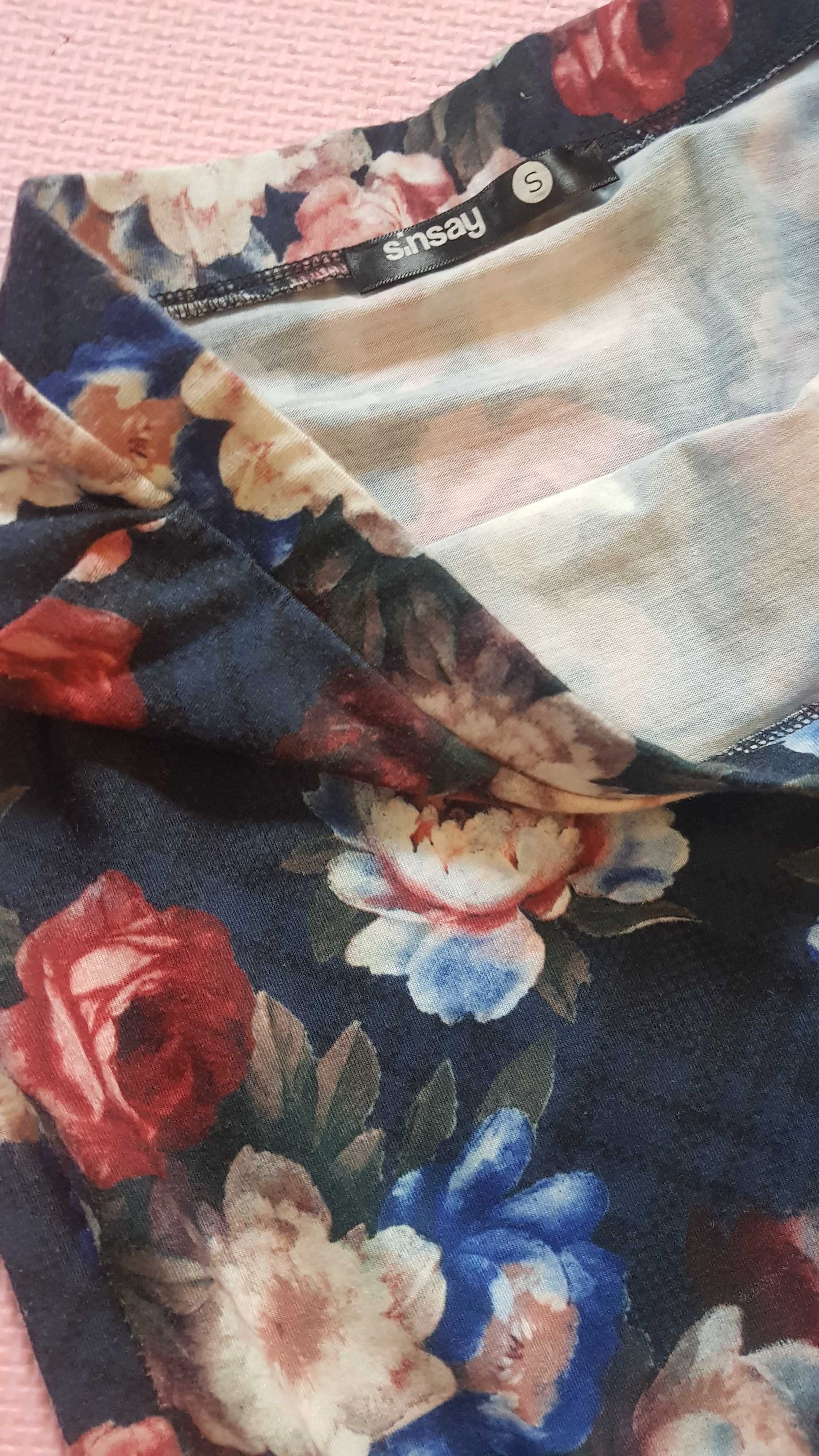 Spódnica bawełniana ołówkowa w kwiaty  lato r.S