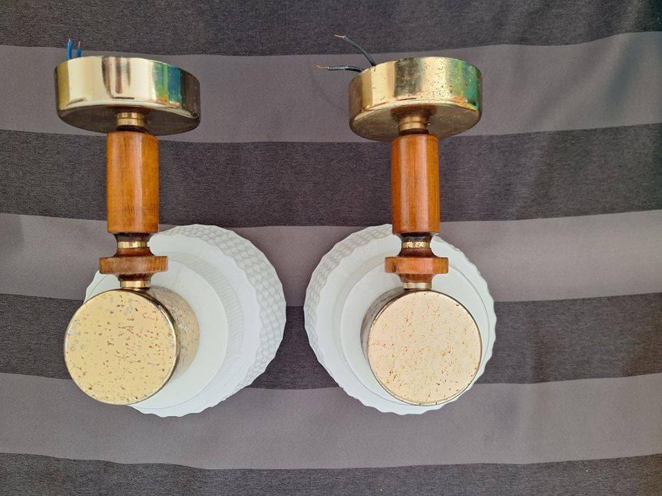 Dwa Klosze lampy kinkiety wczesny PRL