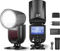 Flash Neewer Z1 cabeça redonda 2 baterias TTL Canon / Nikon / Sony