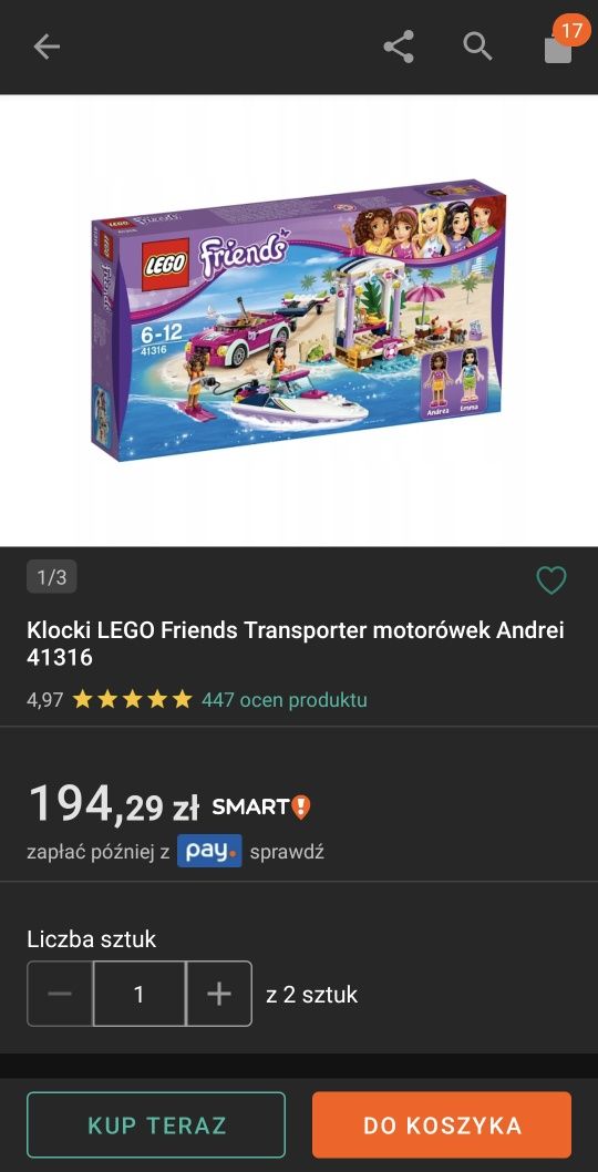 Lego 41316 dla księżniczki