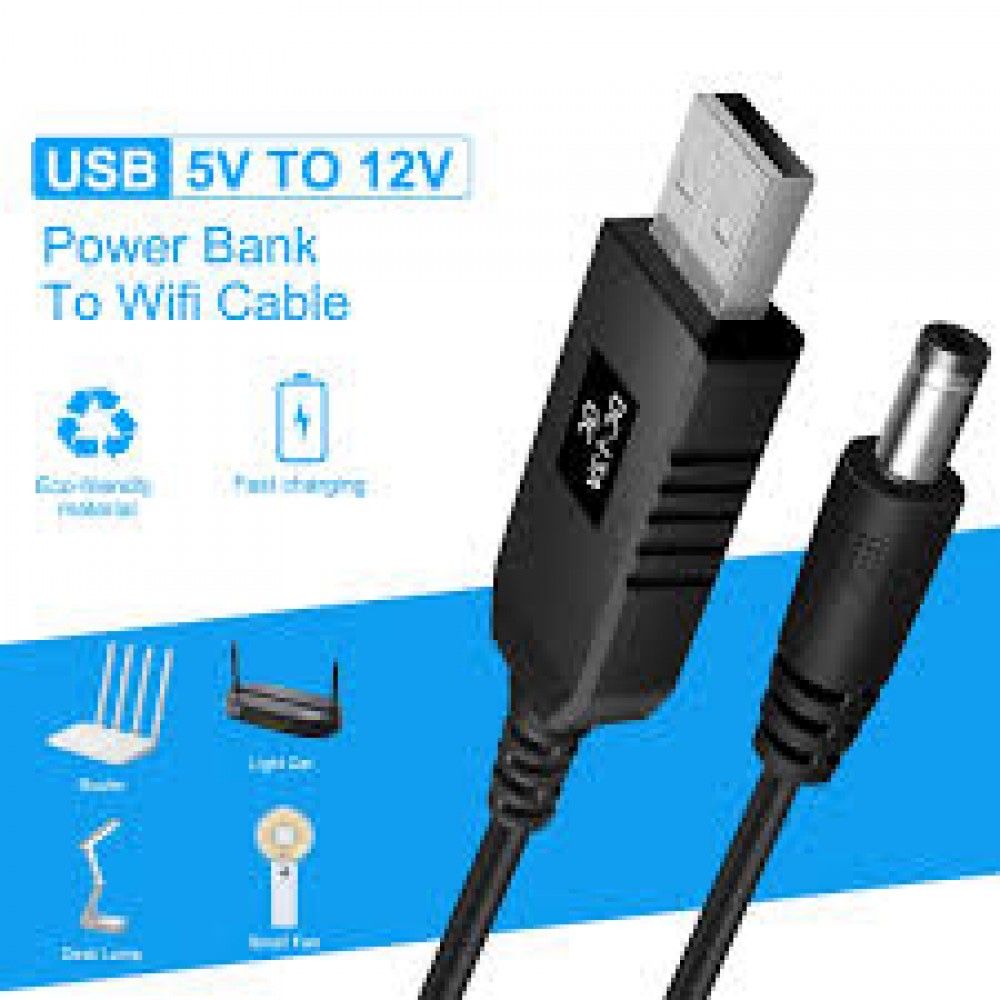 Кабель для роутера - повышающий переходникUSB - DC 9V,12V DC 5.5x2.1mm