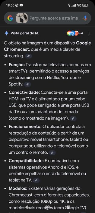 Google Chromecast 3 em bom estado
