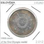 Eslovénia - -- 3 Euros - 2012 -- 1º Medalhado Jogos Olímpicos -- Moeda