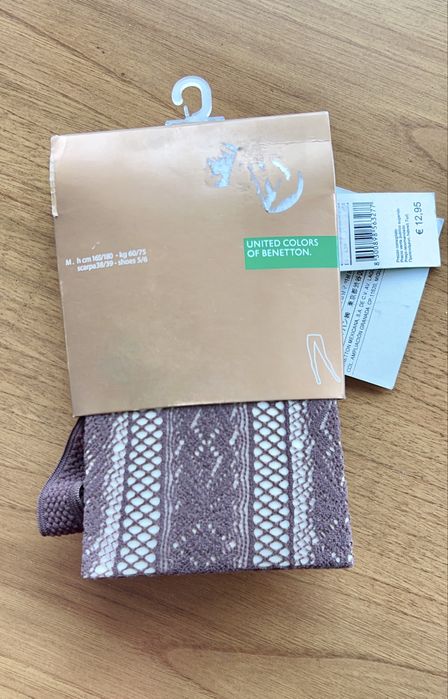 Collants em renda castanho da Benetton