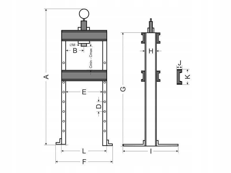 Прес гідравлічний 12T G02091, Пресс для СТО, GEKO