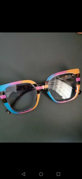 Blogerskie okulary damskie zerówki duże oprawki hit kolorowe