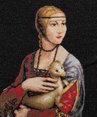 Obraz haftowany „dama z łasiczką” Leonardo da Vinci 33x40 cm