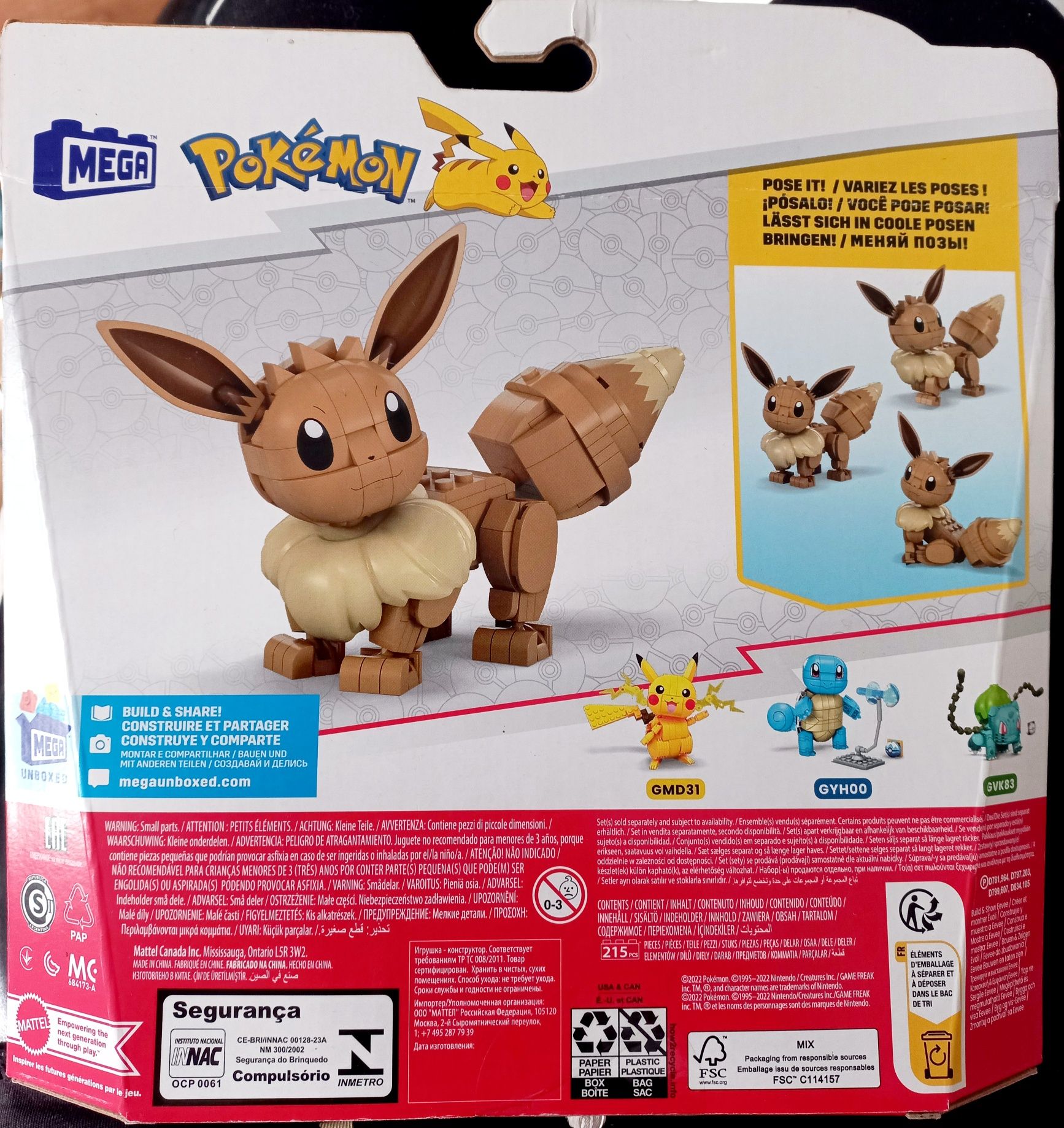 Klocki konstrukcyjne MEGA Pokemon Build Show Eevee HDL84
