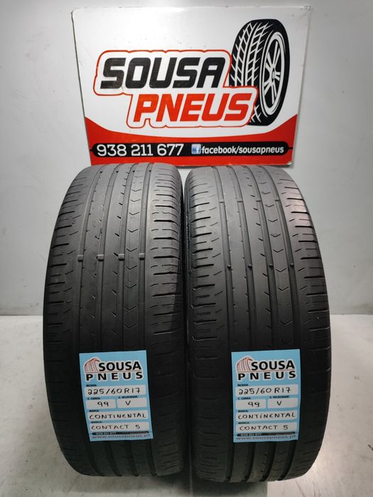 2 pneus semi novos continental 225/60R17 99V Oferta dos Portes