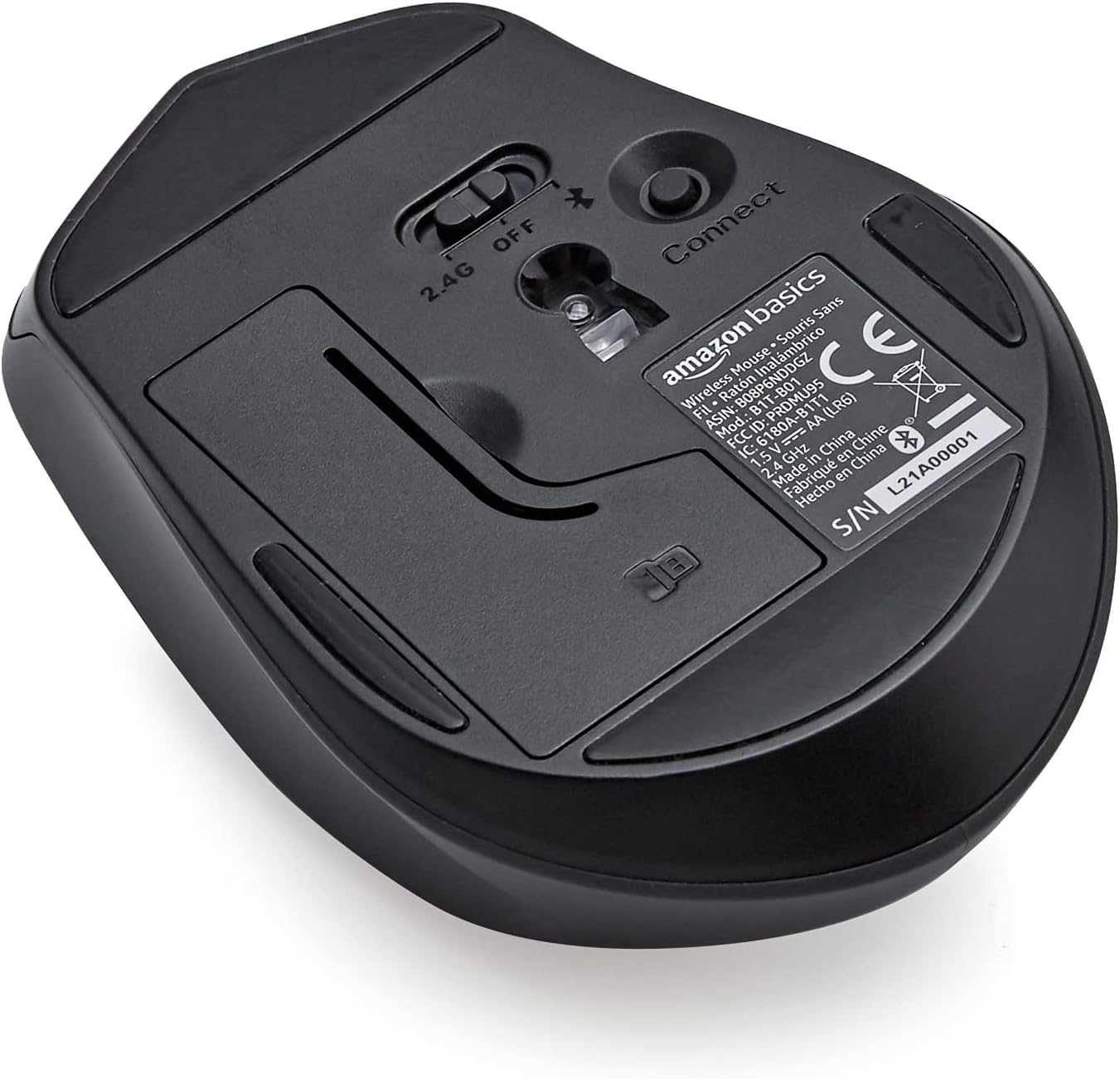 Myszka bezprzewodowa AmazonBasics G6B-BK sensor optyczny BT/USB