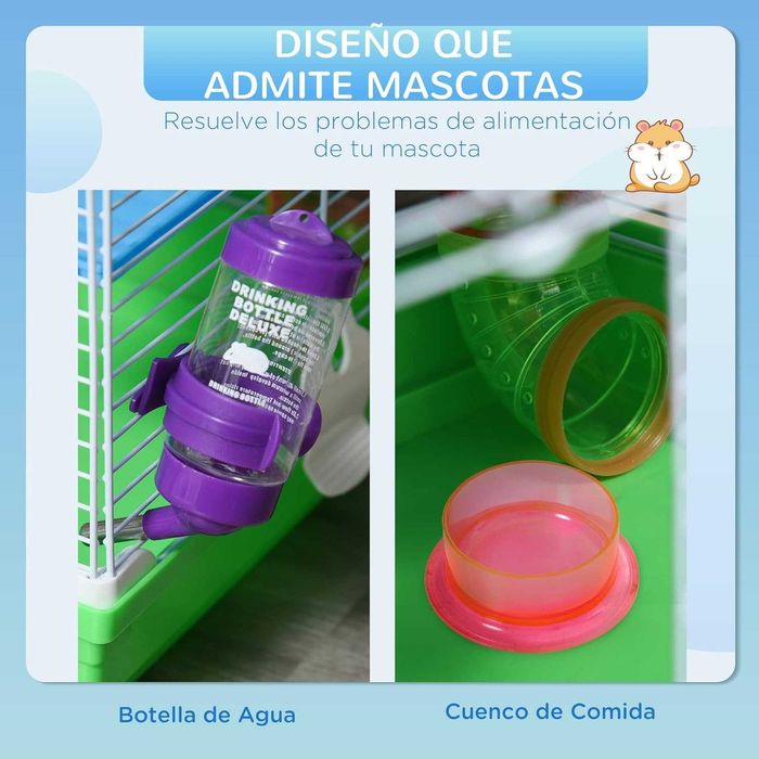 NOVO - Jaula 5 Andares para Hamsters com Tubos e Acessórios