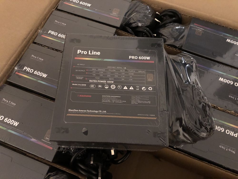 Енергоефективний блок живлення Pro Line (ATX 600W), 80 PLUS Bronze