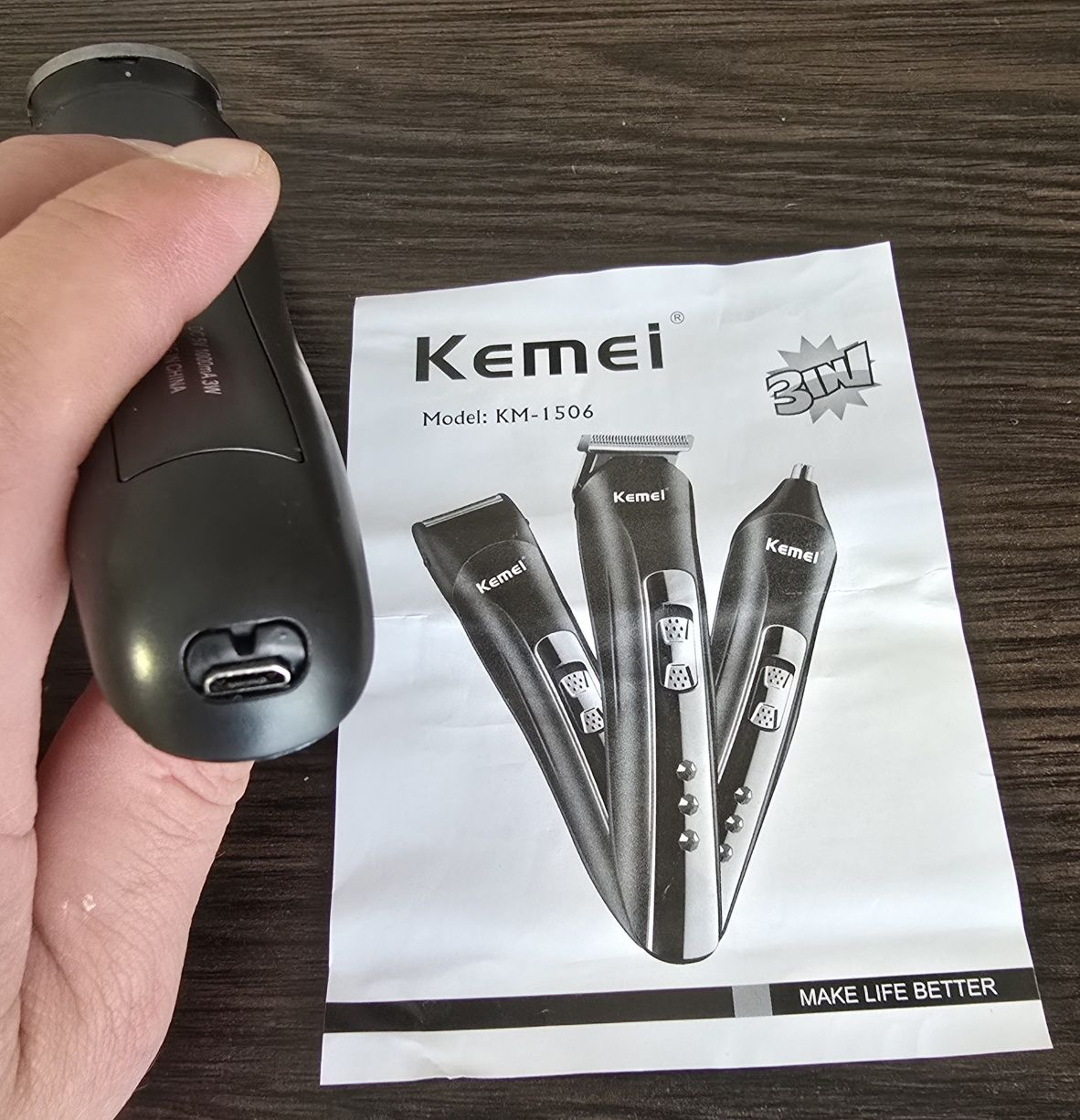 Машинка для стрижки KEMEI KM-1506, 3 в 1