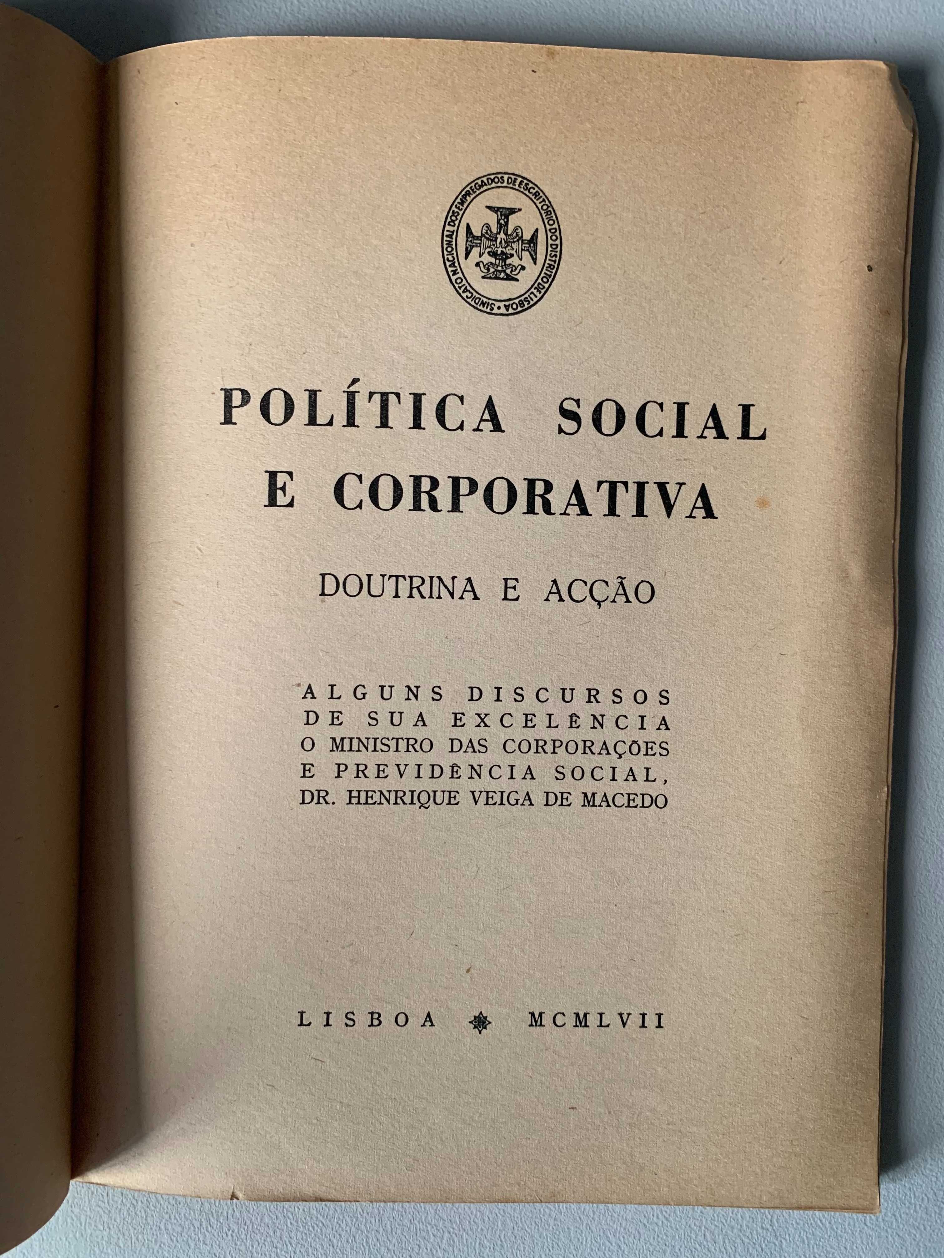 Política Social e Corporativa: Doutrina e Acção