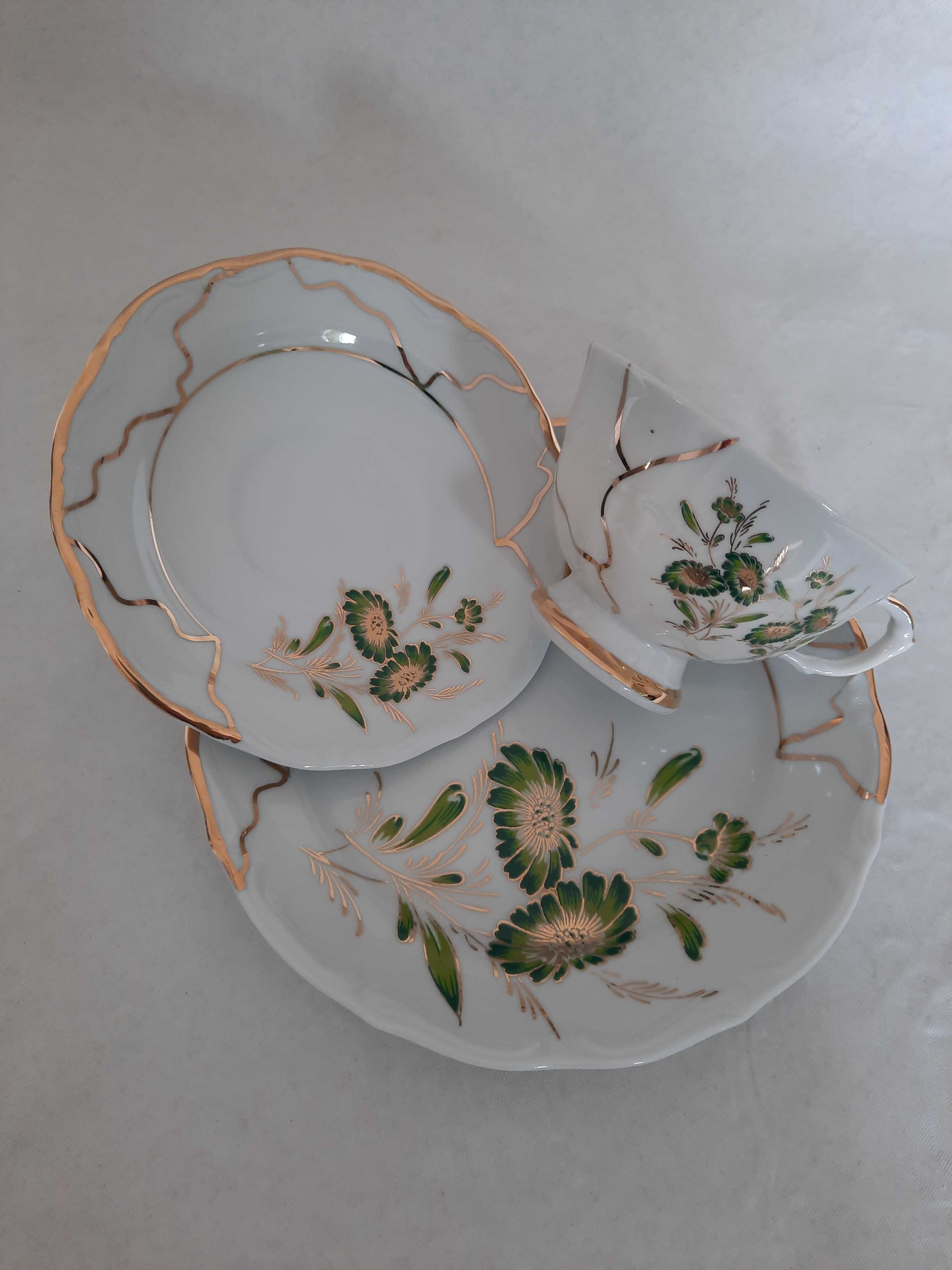 Stara Porcelanowa Filiżanka TRIO ROYAL Ręcznie Malowana lata 70-80XX w