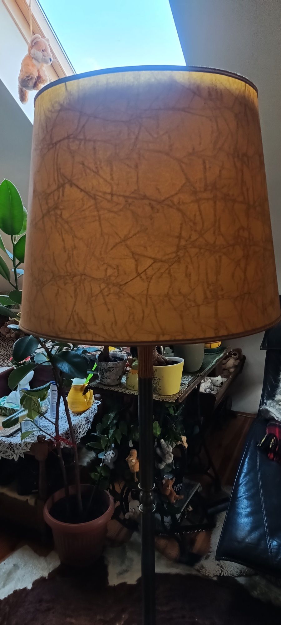 Lampa PRL mosiężna stojąca * vintage * sprawna
