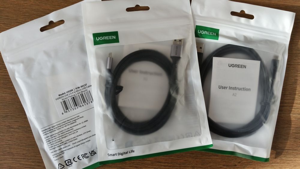 Кабель Type-C, Rocoren 60w, 100w, Кабелі UGREEN, USB, Micro-USB/Type C