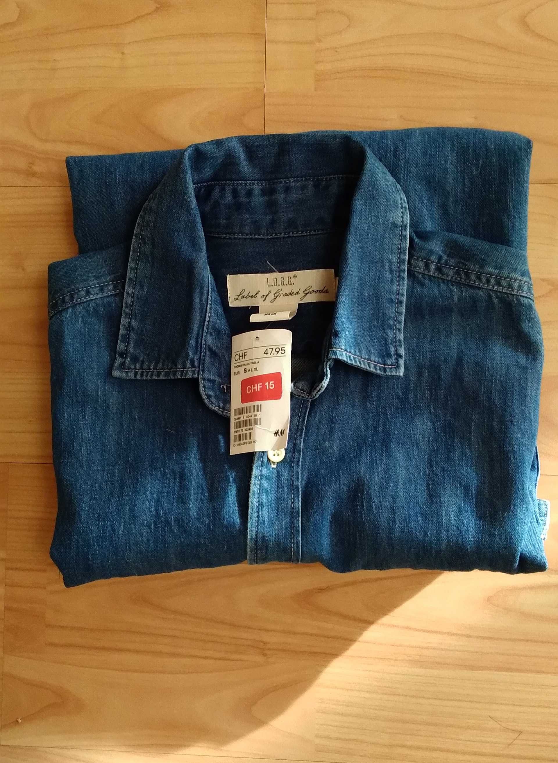 Чоловіча нова джинсова сорочка H&M розмір S-M