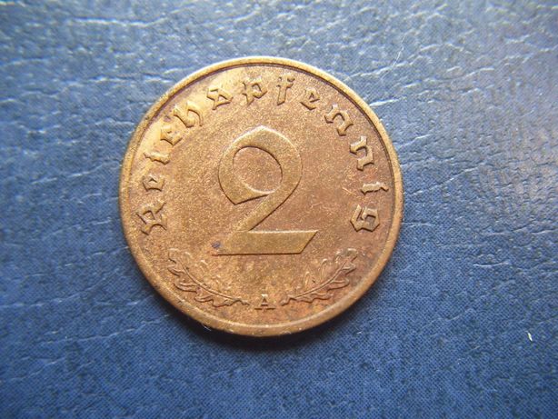 Stare monety 2 reichsfenigi 1938 A Niemcy / 6