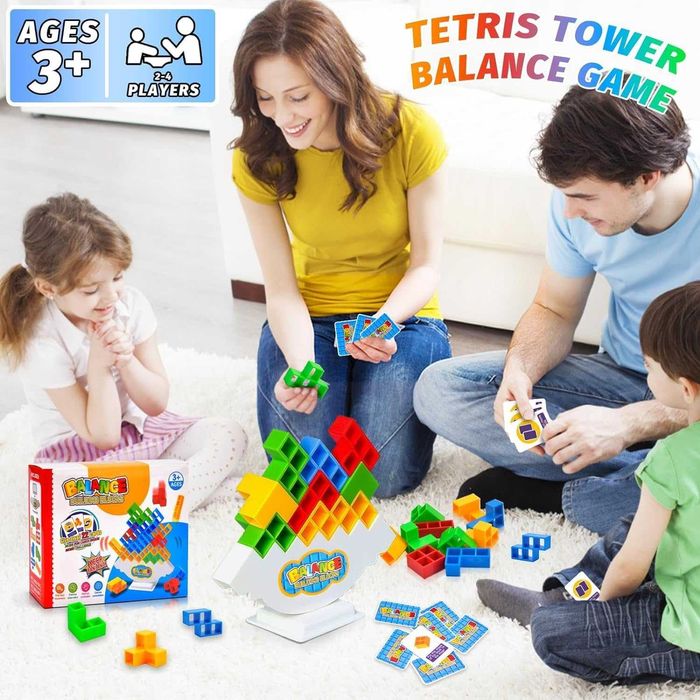 GRA TETRIS układanka 16 klocków+22 karty MONTESSORI PREZENT DZIECKO!