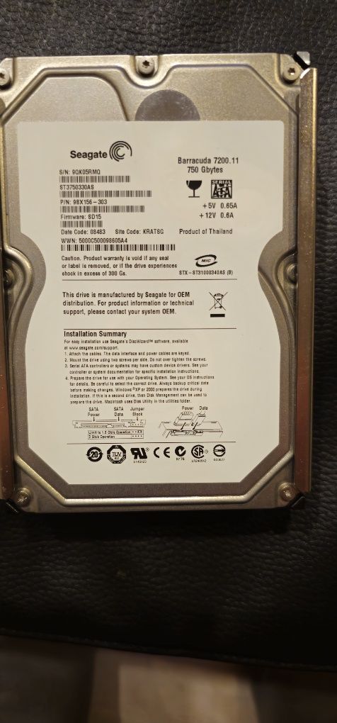 Twardy dysk Seagate 750 Gb