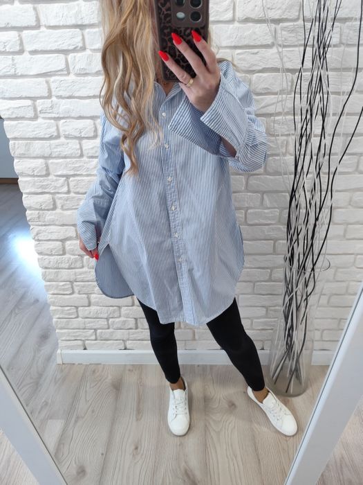 Błękitna koszula w paski rozmiar 42 XL