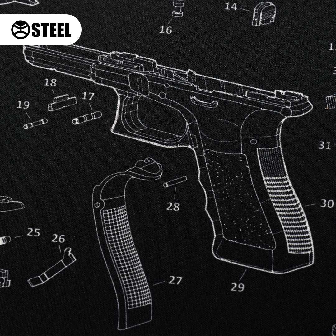Килимок для чищення зброї з вибух-схемою пістолету Glock Gen 4