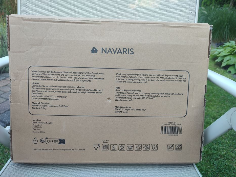 Navaris Żeliwna patelnia nowa okazja na prezent