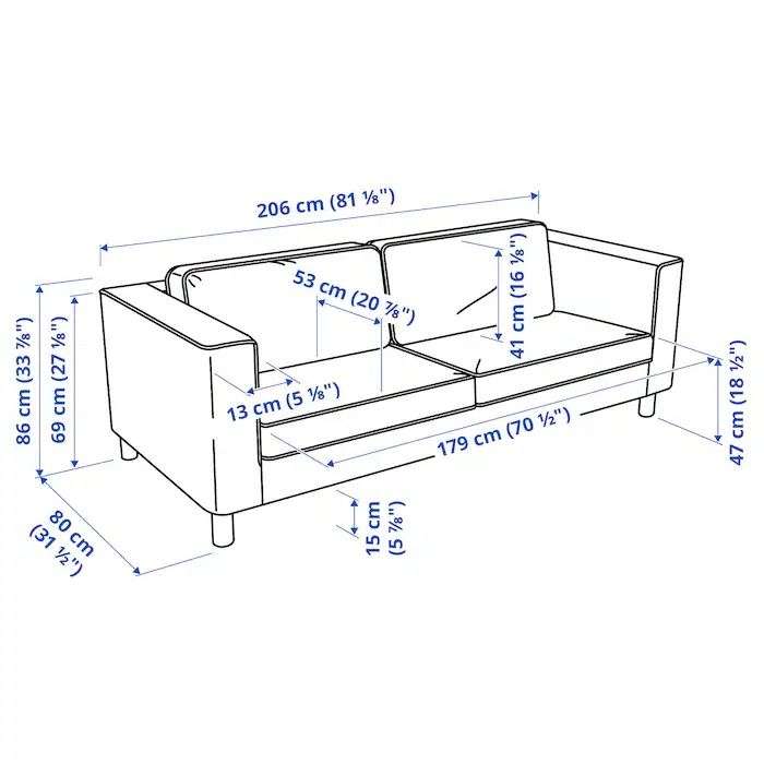 Sofa IKEA KARLSTAD 3 zielona kanapa do salonu zieleń PÄRUP parup 206