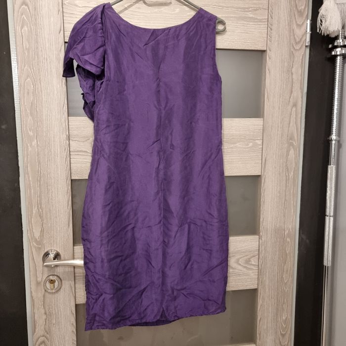 Fioletowa jedwabna sukienka Fulara&Żywczyk rozm.S