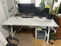 Biurko gamingowe UTESPELARE szare 160x80