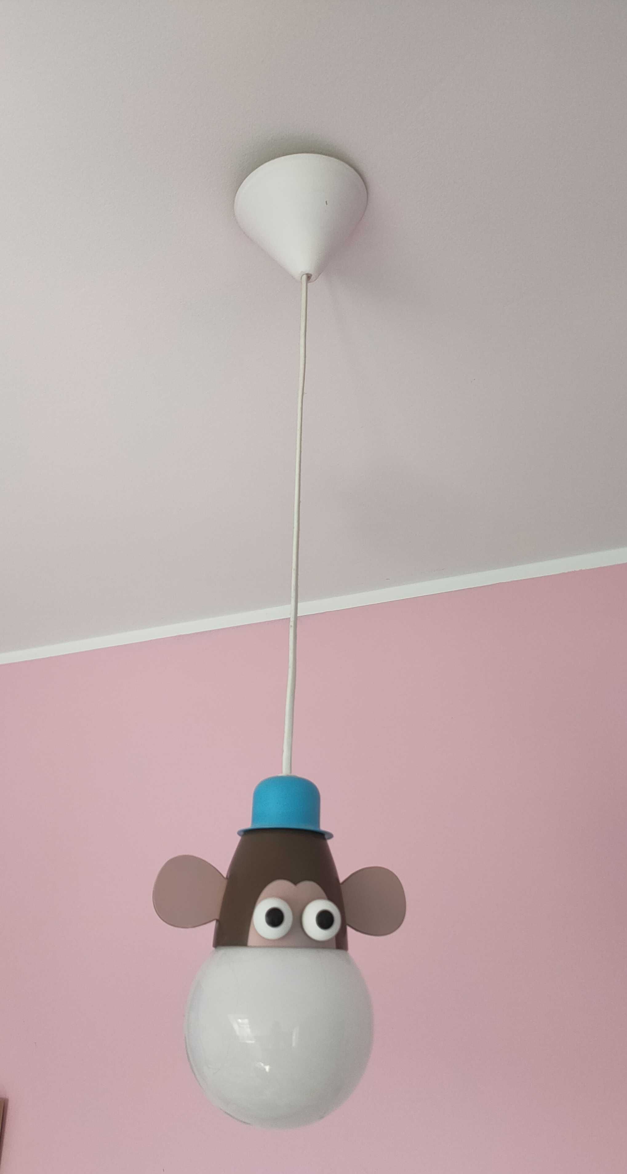Lampy wiszące dziecięce ZEBRA, MAŁPA i ŻYRAFA