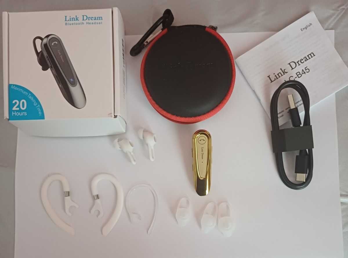 Гарнитура Bluetooth Link Dream LC-B45 Gold + чехол гарантия 6 мес.