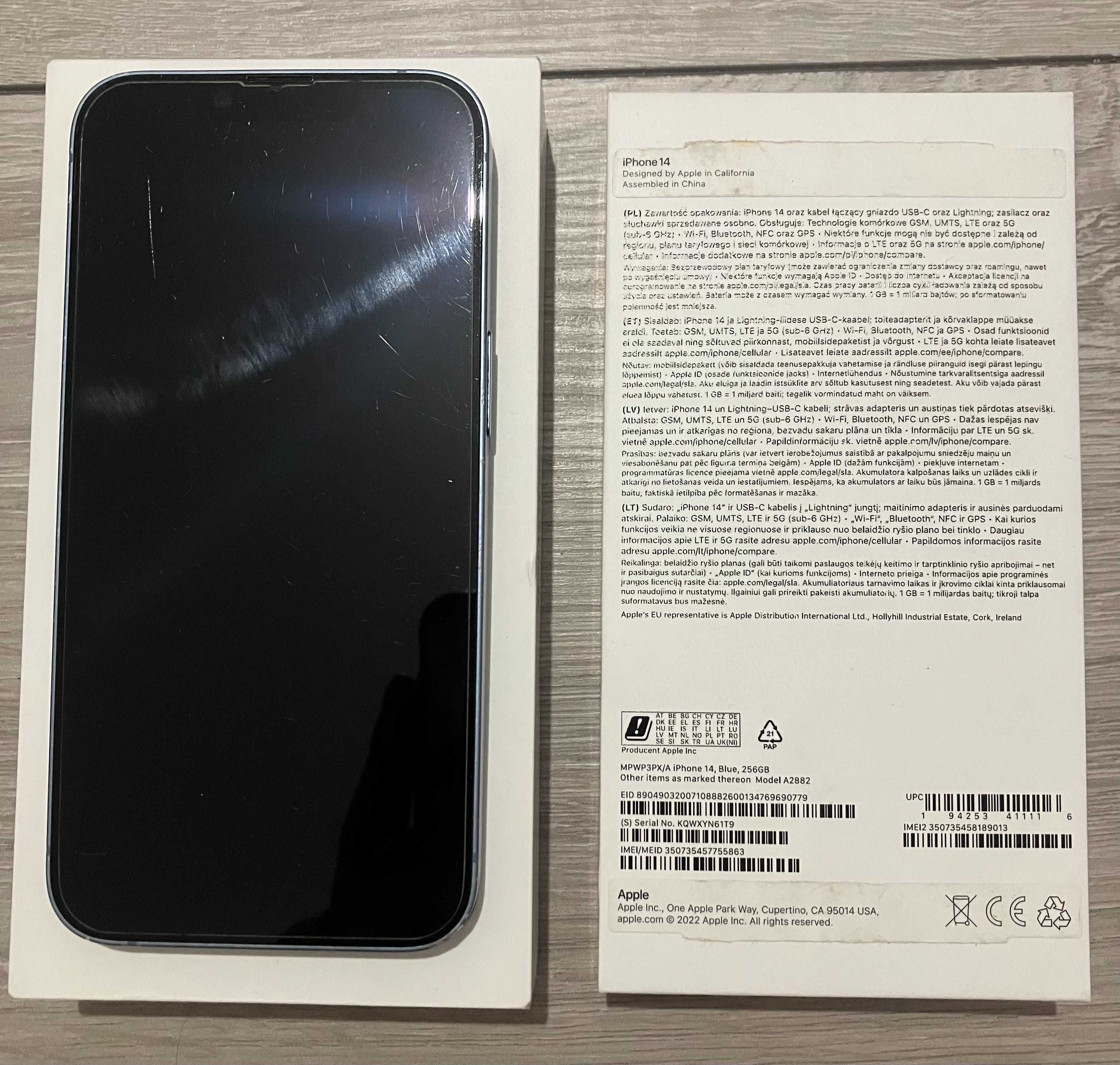 Iphone 14 256GB Niebieski