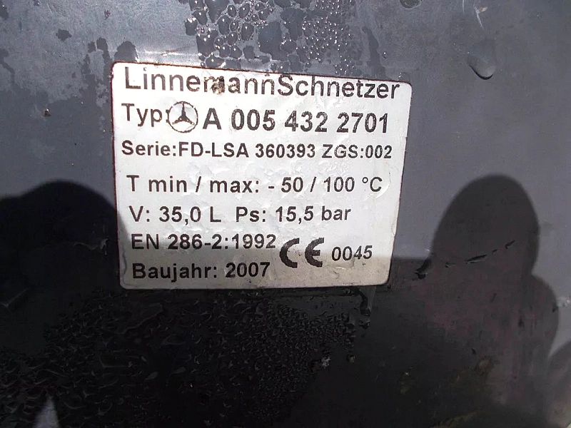 Zbiornik Powietrza Mercedes Axor Actros 35l pod akumulatory