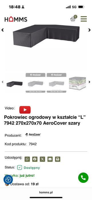 Aerocover pokrowiec na meble ogrodowe Naroznik