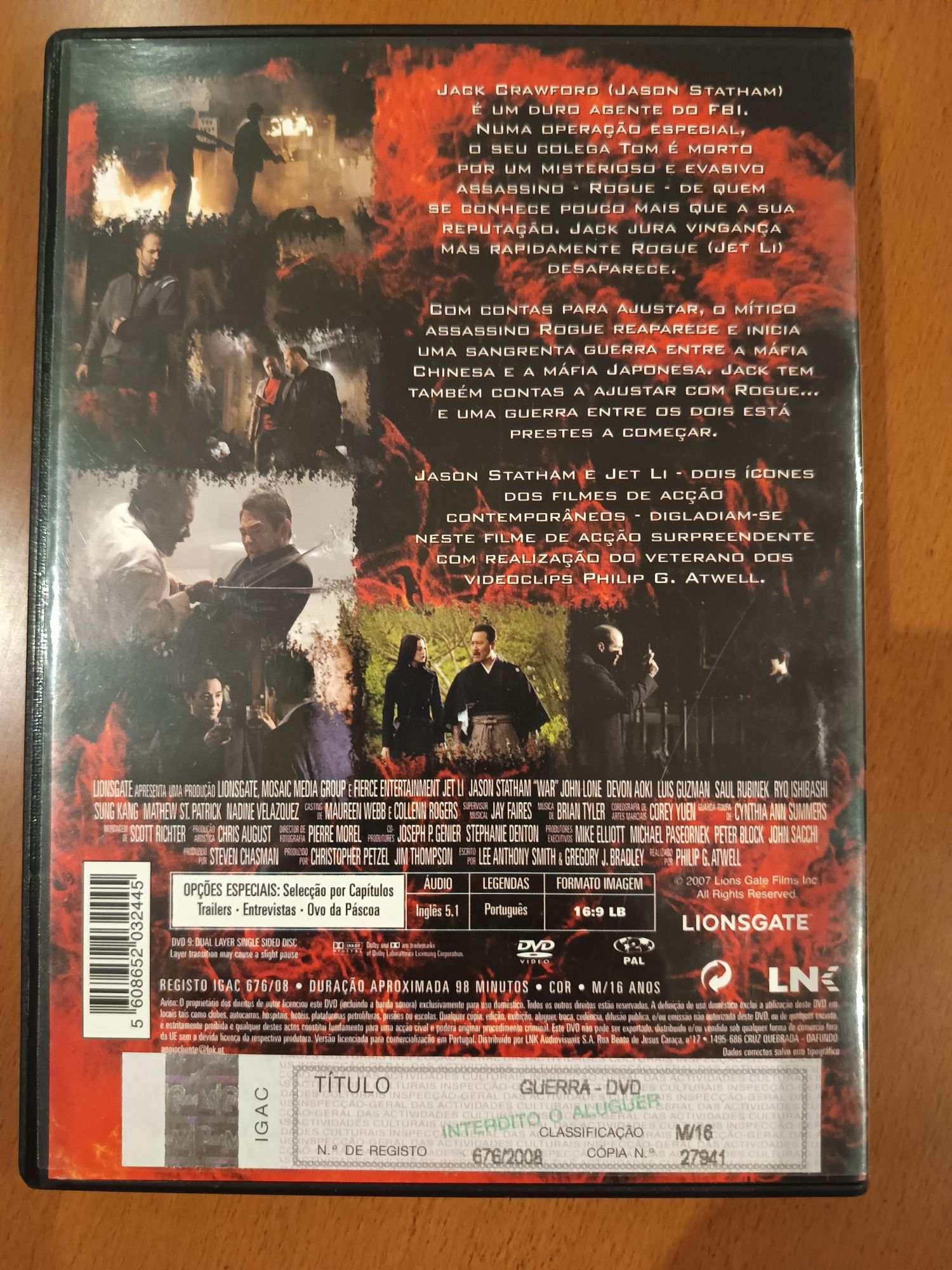 DVD guerra - jet li