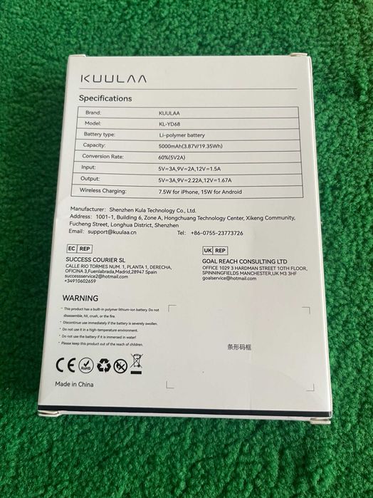 Ultracienkie 8mm 5000mAh Magnetic Wireless Power Bank z 20W USB C