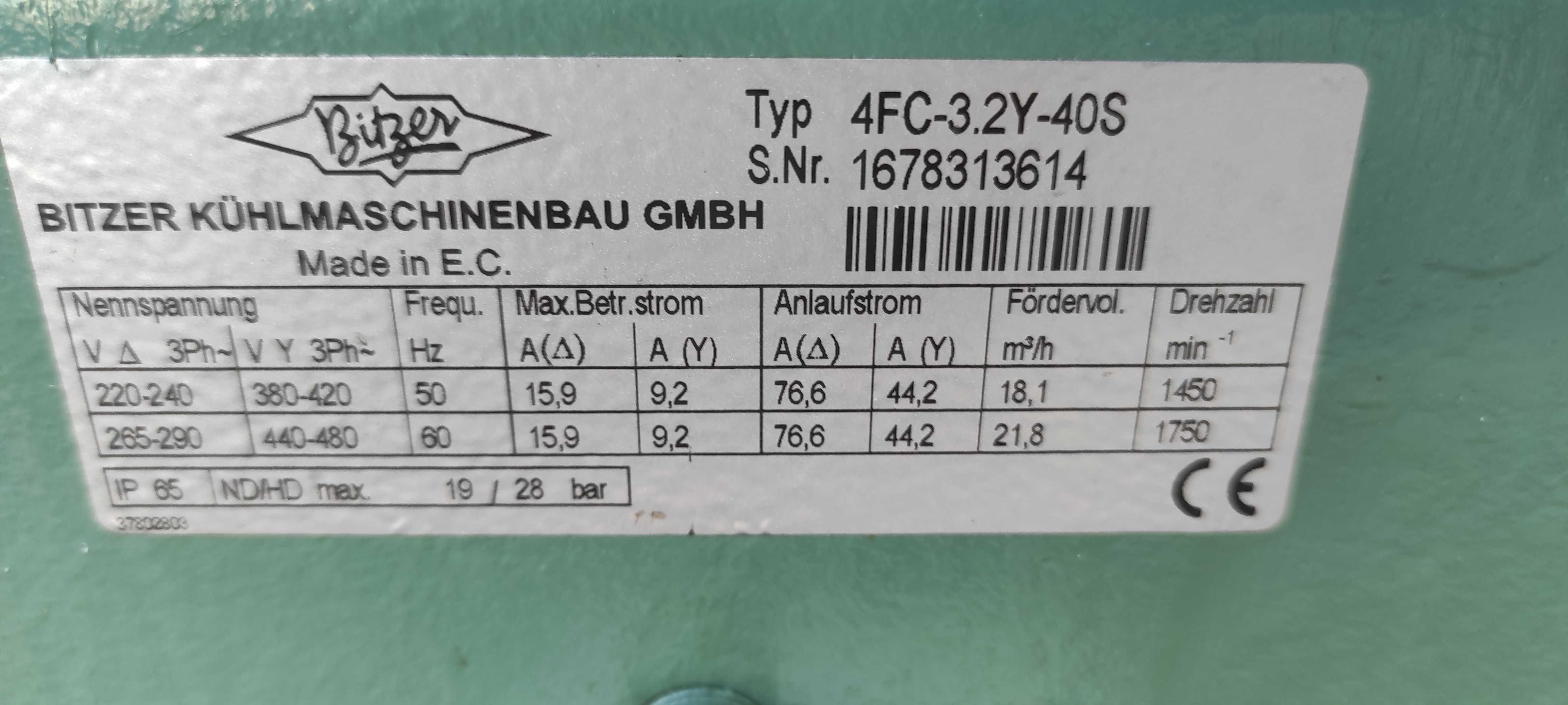 Sprężarki firmy Bitzer  4FC-3.2Y-40S 18m3/h