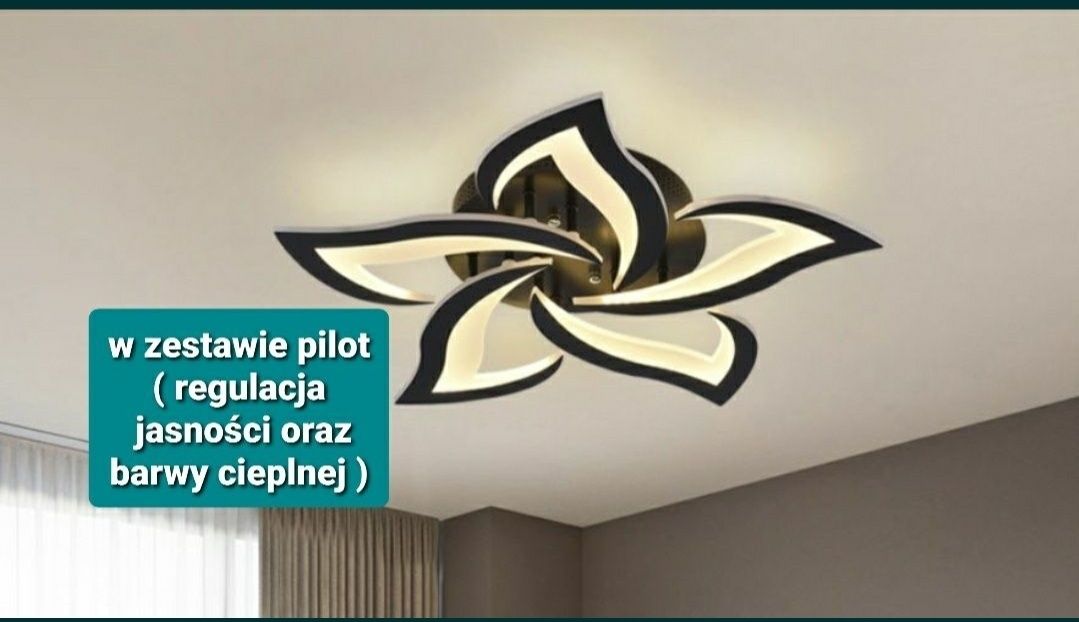 Zyrandol LAMPA LED SUFITOWA PLAFON pilot/app zmiana barwy oraz jasność
