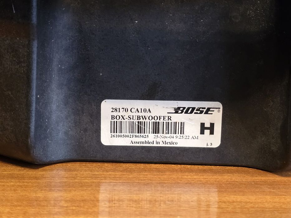 Subwoofer Pasywny BOSE 2 cewkowy 28170 ca 10a BOX W koło zapasowe