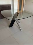 Mesa de vidro quadrada com 120x120
