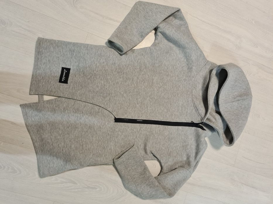 Lenoshka bluza rozpinana, asymetryczna, oversize r. M szara